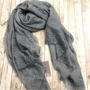 Tilo Twilight Scarf Sheer Gray Sequined - New with tag!